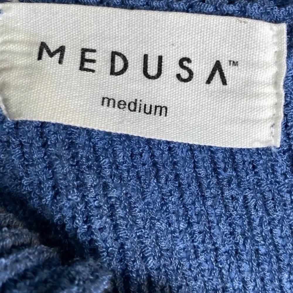 Blue Ribbed Halter Mini Dress - Picture 6 of 7